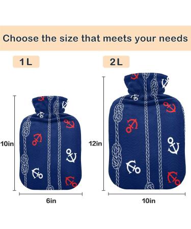 Naanle Sea Ocean Anchor Bottle - 1L Transparent Hot Water Bottle for Pain Relief | Heat & Cold Therapy - Buy Online on GoSupps.com