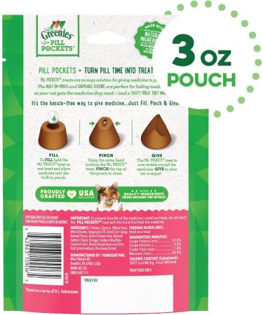 Feline Greenies Pill Pockets Salmon & Tuna Flavor Cat Treats 3oz - Natural & Delicious - Buy Online on GoSupps.com