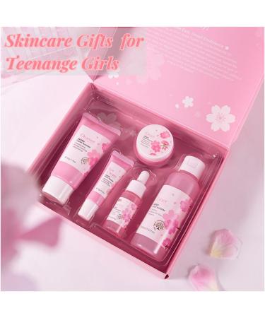 Sakura Facial Care Gift Set for Teenage Girls - Preppy Skincare Kit with Cleanser, Toner, Serum, Face Cream, and Eye Cream - All Skin Types - Women's Gift Sets (Gift Box) - Buy Online on GoSupps.com