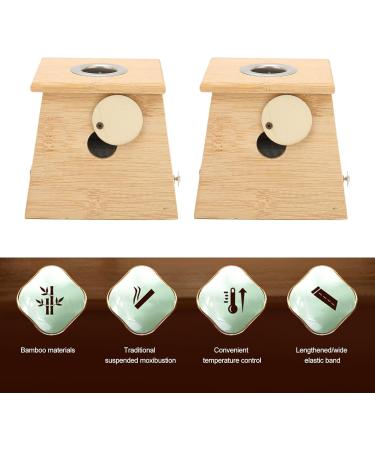 2pcs Single Hole Bamboo Moxibustion Box with Moxa Sticks & Bandage - Ideal for Pain Relief & Wellness (3.54x3.35x3.15) - International Shipping Available - Buy Online on GoSupps.com