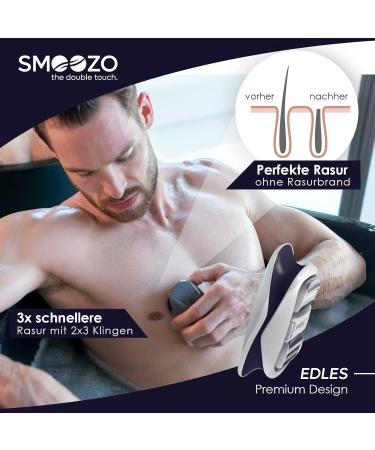 SMOOZO Bundle Body Shaver - Elegant Dark Blue with Design Tray & 4-Pack Replacement Blades (Bu1102) | International Shipping - Buy Online on GoSupps.com