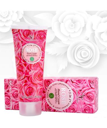 Hand Cream 3 in 1 with Natural Rose Oil | Anti-Aging & Moisturizing Formula | 75ml - Soft & Protected Skin - Buy Online on GoSupps.com