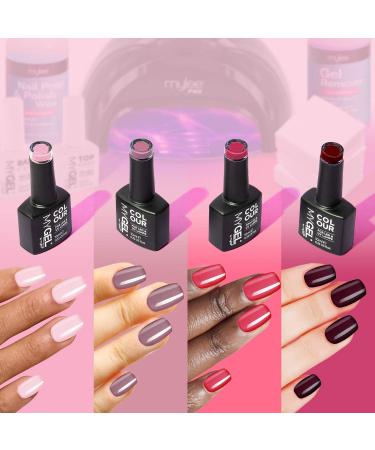 Mylee Complete Gel Nail Polish Kit with LED Lamp - 4 MyGEL Colours, Top & Base Coat, Gel Remover - Black Lamp - Buy Online on GoSupps.com