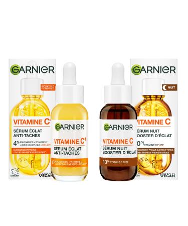 Garnier Garnier Skin Active - Dark Spot Correcting Day Serum + Radiance Boosting Night Serum Set - Facial Care Enriched with Vitamin C - Vegan & Cruelty-Free - All Skin Types - 2 x 30 ml