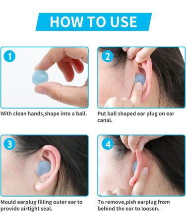 LYSIAN Ultra Soft Moldable Ear Plugs for Sleeping and Swimming - Reusable Noise Cancelling Earplugs for Adults and Kids - Ideal for Sound Blocking, Snoring, Study - Blue - Buy Online on GoSupps.com