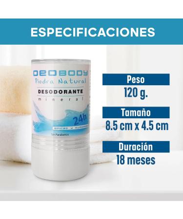  Carrito Feliz 2 x Natural Stone Lumber Deodorant 2 Pack 120g Unisex Antiperspirant for Strong Underarm and Foot Sweating - Aluminium and Paraben Free - Buy Online on GoSupps.com