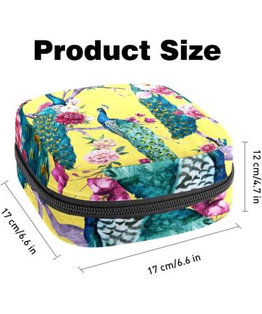 Buy Women's Binding Pocket Flower Bags | Peacock Design Tampon Storage & Multipurpose Zip Pockets for Menstruation International Shipping Available - Buy Online on GoSupps.com