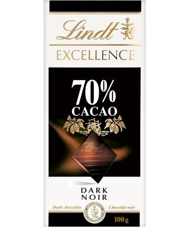 Lindt Excellence 70% Cacao Dark Chocolate Bar 100g (Pack of 20 Bars) 2000 - Buy Online on GoSupps.com