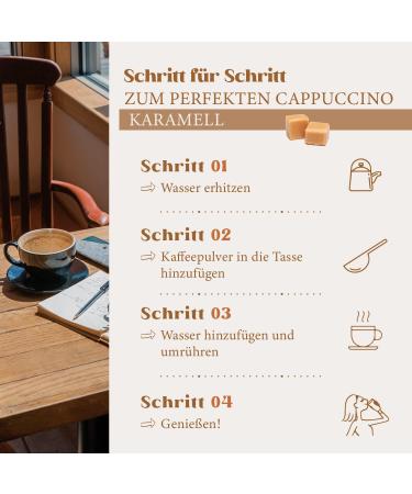 HEART's Cappuccino Caramel 10 x 1 kg Italian Tasting Shelf-stable Packaging Easily Soluble Instant Coffee Powder Enough for 800 Cups - Buy Online on GoSupps.com