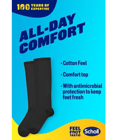 Buy Scholl Unisex Cotton Feel Flight Socks - Comfortable Travel Socks for Men & Women (Size 6.5-9) - Black - Fast International Shipping - Buy Online on GoSupps.com