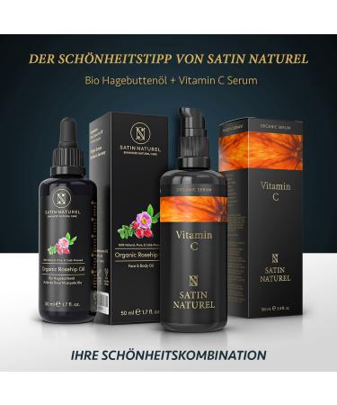 Organic Rose Oil - 100% Pure Cold-Pressed Rosehip Oil for Face Body & Hair | Anti-Aging Moisturizing | 50ml - Buy Online on GoSupps.com