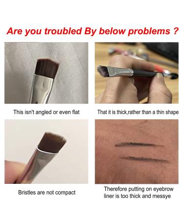 Ultra Thin Brow Brushes - Duo Angled Eyebrow & Eyeliner Brush Set (Black) - Includes Spoolie, Comb, and Mascara Brush - Buy Online on GoSupps.com