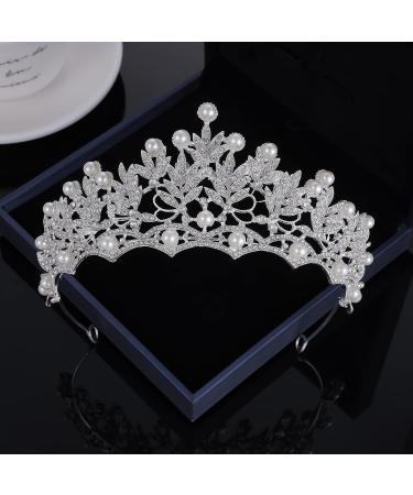 Kamirola Baroque Wedding Crown: Pearl Crystal Tiara for Bride and Flower Girls - Buy Online on GoSupps.com