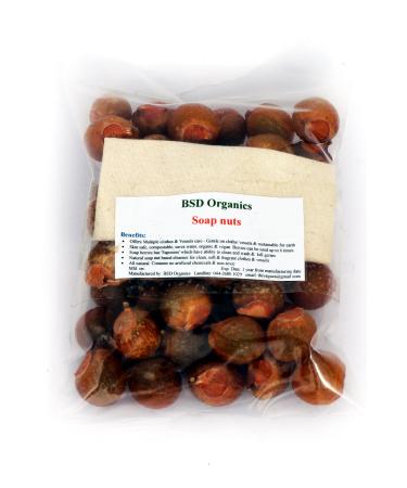 BSD Organics Soap Nuts (Reetha  Areetha  kunkudukaialu) - 200 Grams (Free Pouch)(0.44 Pounds)