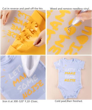 HTV Heat Transfer Vinyl 12''x5' Roll - Easy to Cut & Weed Sticky PVC Iron On Vinyl for DIY T-Shirts - Yellow - Buy Online on GoSupps.com