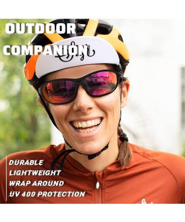 Joopin Sport Sunglasses Polarized UV Protection Wrap Around - Black Frame Red Mirrored Lens - Buy Online on GoSupps.com