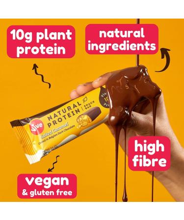 Vive Vegan Protein Bar | Plant Based High Protein Snack with Natural Sugar | Salted Caramel Flavor | Dairy & Gluten Free | 12 Count Pack - Buy Online on GoSupps.com