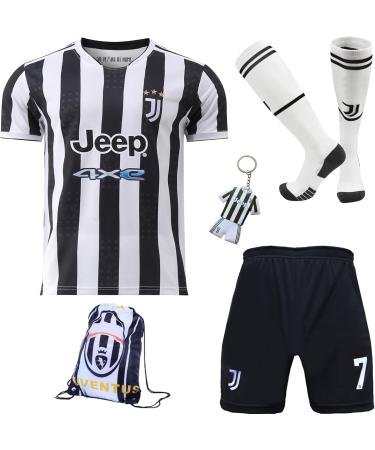Buy BlackAzat 2021/2022 Juve Home Ronaldo #7 Kids Jersey Shorts Socks Set - Youth Sizes (8-9 Years) - International Shipping Available - Buy Online on GoSupps.com