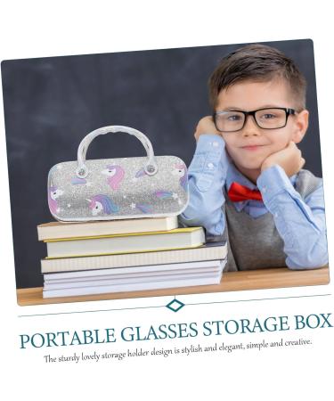 Buy PartyKindom 2pcs Portable Glasses Case - Chic Flocking Travel Protective Cover | Silver 16.00X7.00X4.00CM | International Shipping Available - Buy Online on GoSupps.com