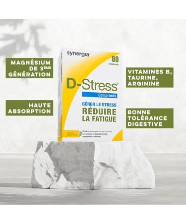 D-STRESS Tablets Pack of 3 Boxes Including 1 Box | 3rd Generation Magnesium + Taurine + Arginine + B Vitamins | Manages Daily Stress and Reduces Fatigue | Lab Synergia - Buy Online on GoSupps.com