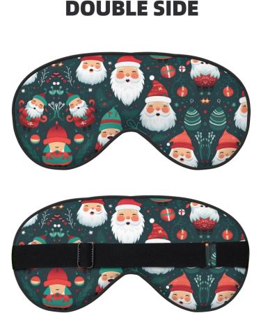 Christmas Cartoon Santa Claus Sleep Mask | Unisex Soft Eye Shade for Travel Yoga & Shift Work - Buy Online on GoSupps.com