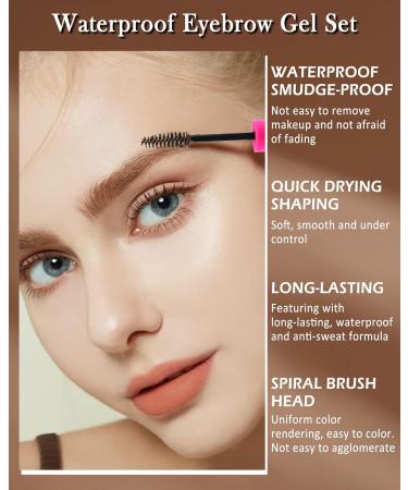 Waterproof Eyebrow Gel Set - Thickening Tinted & Clear Brow Glue | Long-Lasting Transfer-Proof Makeup for Women - Taupe - Buy Online on GoSupps.com