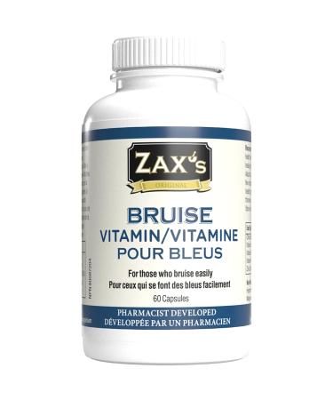 Zax's Original Bruise Vitamin - Pharmacist Developed Bruising Supplements - Potent Bruising and Swelling Reducer w/ Zinc Vit K D3 Ascorbic Acid and Citrus Bioflavonoids - Gluten Free - 60 Capsules