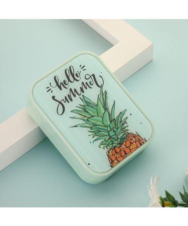 Buy Caruncoo Portable Contact Lens Etui - Cute Pineapple Travel Bag with Mirror | Compact & Colorful Design - Buy Online on GoSupps.com