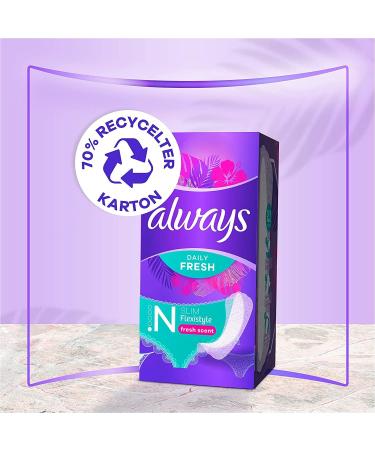 Always Dailies Slim Fresh Panty Inserts for Women - 100 Count Giga Pack | Breathable Flexible & Fresh Fragrance - Perfect for All Slip Forms - Buy Online on GoSupps.com