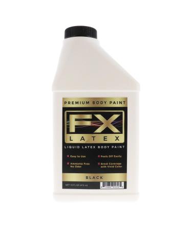 Liquid Latex Fashions - Ammonia Free Natural Face paint for Kids and Adults Ideal for Artwork Parties School Plays Cosplays and Concerts Black- 16 oz