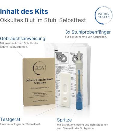 Patris Health Occult Blood in Stool Self-Test - Accurate Immunological Stool Test (FIT) for Home Use - Fast International Shipping - Buy Online on GoSupps.com