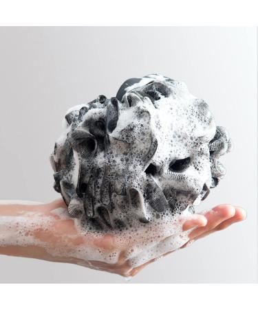 Shower Puff 8 Pack - Black Bath Sponge Loofahs Exfoliating Bamboo Charcoal Mesh Poufs for Men - Bulk Purchase - Buy Online on GoSupps.com