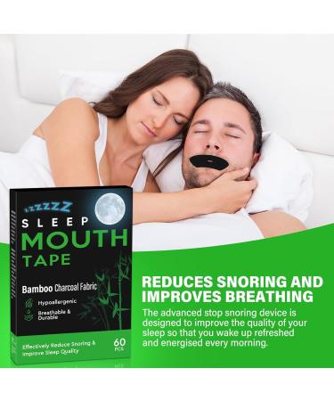 Anti Snoring Mouth Tape with Natural Bamboo Charcoal - Snoring Aid for Men and Women - Black - Buy Online on GoSupps.com