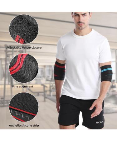 Buy Adjustable Elastic Elbow Wraps for Weightlifting - Compression Support Sleeve - Pain Relief for Gym & Bodybuilding (Red - Buy Online on GoSupps.com