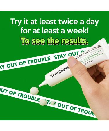 Troubless Clear Gel Cream 0.5Fl Oz - Soothing Acne Treatment with Tea Tree | Korean Skin Care for Clear Skin - Buy Online on GoSupps.com