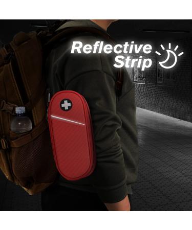 Sithon Epipen Carrier Bag - Portable Emergency Pocket Organizer for 2 Epipens Asthma Inhaler & Allergy Essentials (Red) - International Shipping Available - Buy Online on GoSupps.com
