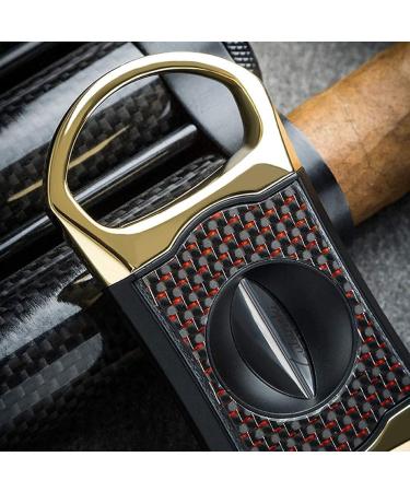 Cigar Cutter Accessories Cigar Metal Carbon Fiber Stainless Steel Portable V-Shaped Cigar Scissors Exquisite Cigar Accessories Gift Ideas for Groomsmen Husbands Fathers B - Buy Online on GoSupps.com