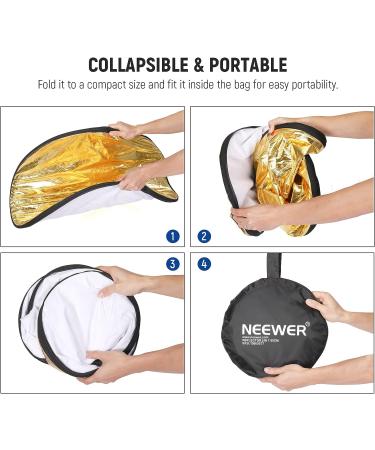 NEEWER 32 5-in-1 Light Reflector Kit with Metal Clamp and Short Stand for Children Studio Photography - Buy Online on GoSupps.com