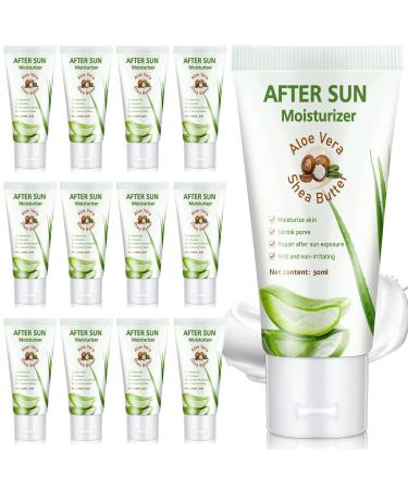 Dansib 12 Pcs After Sun Lotion Mini Aloe Vera Lotion Bulk Travel 1 oz Travel Size Aloe Vera Skin Moisturizer Organic Mini Sunscreen Bulk Party Favor Moisturizing for Face and Body