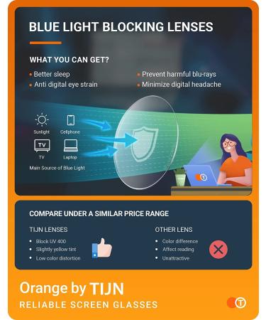 TIJN Oversized Blue Light Glasses for Women and Men - Large Frame Anti-Eyestrain Gaming Glasses - Buy Online on GoSupps.com