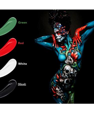 Mysense Black and White Face Paint for Adults & Children - Water Based Makeup for Cosplay, Halloween, SFX Costumes - 4 OZ - Buy Online on GoSupps.com
