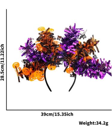 Halloween Headbands for Women - Pumpkin Ghost Bat Skeleton Colorful Wool Strips Halloween Hair Bands | Halloween Accessories for Adults Halloween Headwear Favors - Buy Online on GoSupps.com