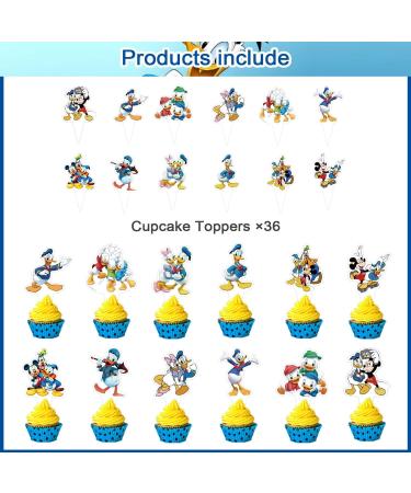 Donald Duck Birthday Party Decorations Donald Duck Cake Topper and Cupcake Toppers Sets for Donald Duck Birthday Party Supplies for Kids Birthday Party Cake Decoration - Buy Online on GoSupps.com