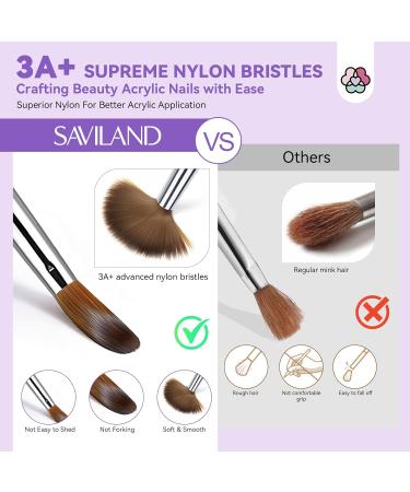SAVILAND Kolinsky Acrylic Nail Brush Set - Sizes 6 10 14 | Professional Manicure Tool for Acrylic Nails & 3D Nail Art International Shipping Available - Buy Online on GoSupps.com