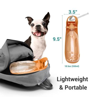 Namsan 550ml Dog Drinking Bottle - Portable Water Bottle for Dogs & Cats | Foldable Travel Bowl for Outdoor Activities - Orange - Buy Online on GoSupps.com