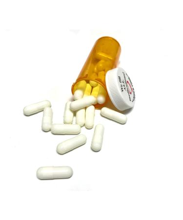 Fake Medicine Pill Capsules in 16 Dram Amber Plastic Medicine Vial with Lid - White - White Pills
