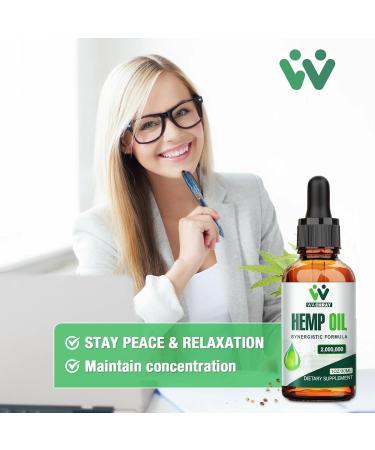 Hemp Oil Drops (2 Pack) High Potency - 2 000 000 Maximum Strength Organic Hemp Tincture for Pain Relief Sleep Skin - with C02 Extraction Vegan Non-GMO 1 Fl Oz (Pack of 2) - Buy Online on GoSupps.com