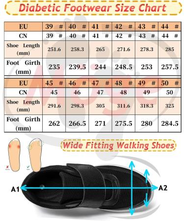Diabetic Shoes for Men Extra Wide Width Breathable Knit for Neuropathy & Swollen Feet Pain Relief Walking Shoes in Black Size 7 - Buy Online on GoSupps.com