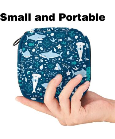 Cute Cartoon Shark Napkin Storage Bag for Women | Portable Menstrual Cup & Bandages | Ideal for First Periods - Buy Online on GoSupps.com
