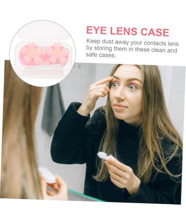 BUIFULSIC Mini Travel Contact Lens Case | Pink 3-Compartment Holder with Mirror & Film | Compact Glasses Storage Set (7x4.5x2.5cm) - Buy Online on GoSupps.com